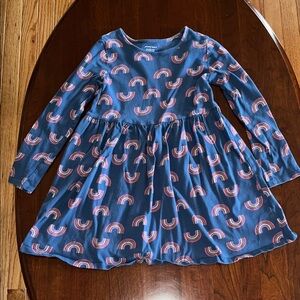 Jumping Beans Blue Dress with Rainbow Pattern